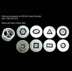 HEX-65-ACC סט חלולים לאקסטרודר ידני